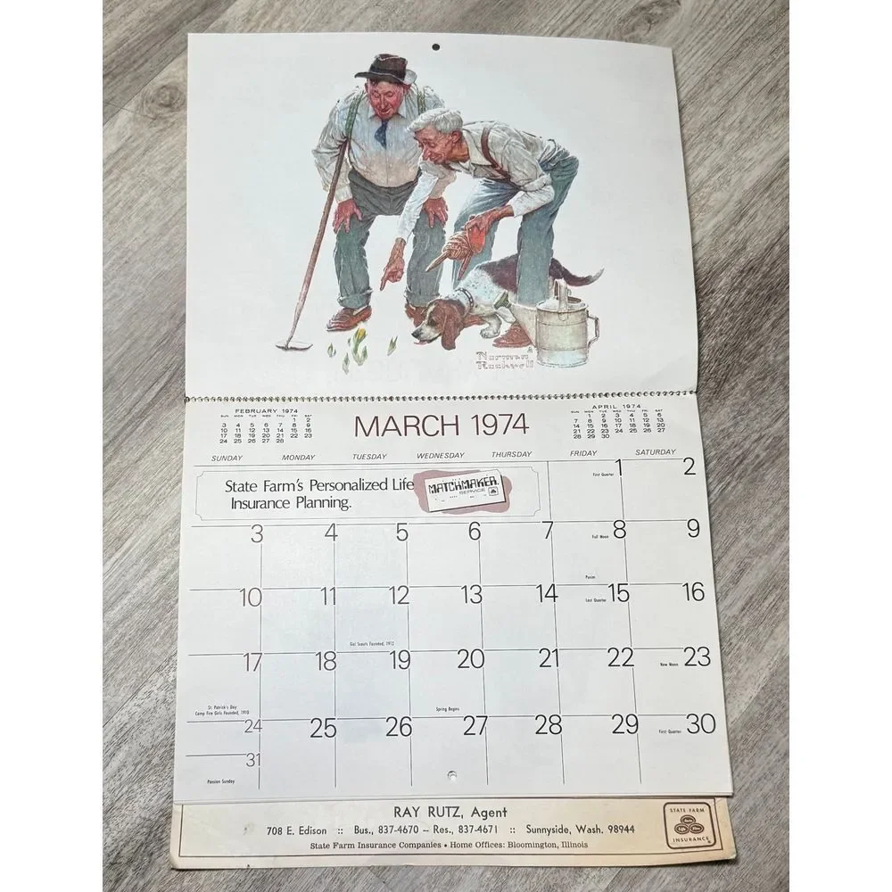 Vintage‎ Norman Rockwell 1974 appointment calendar.